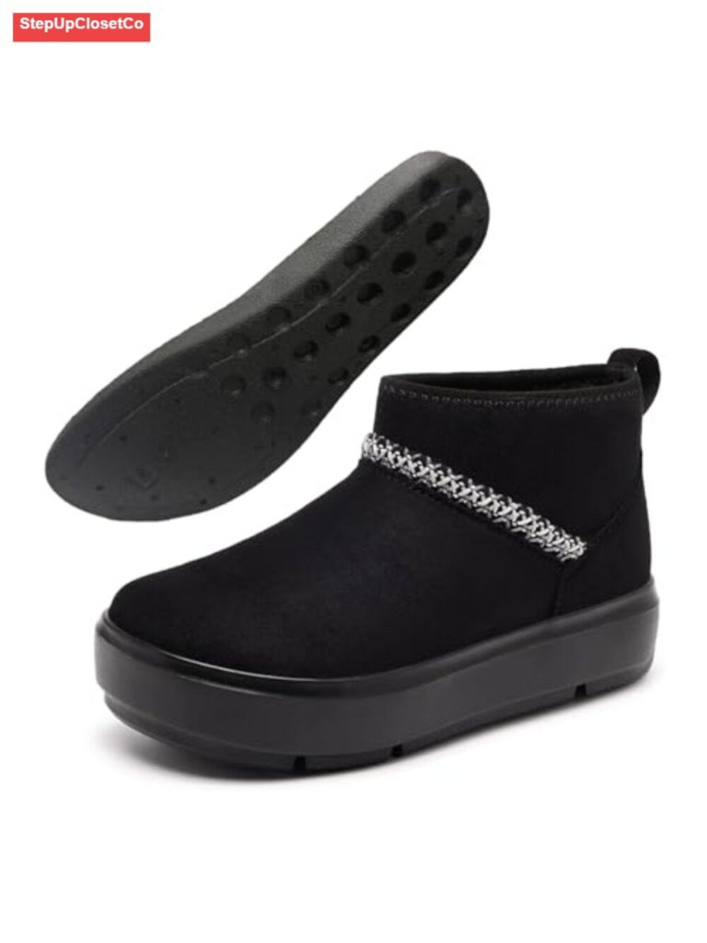 Suede Platform Mini Winter Boots Faux Fur Lined Non Slip Snow Booties